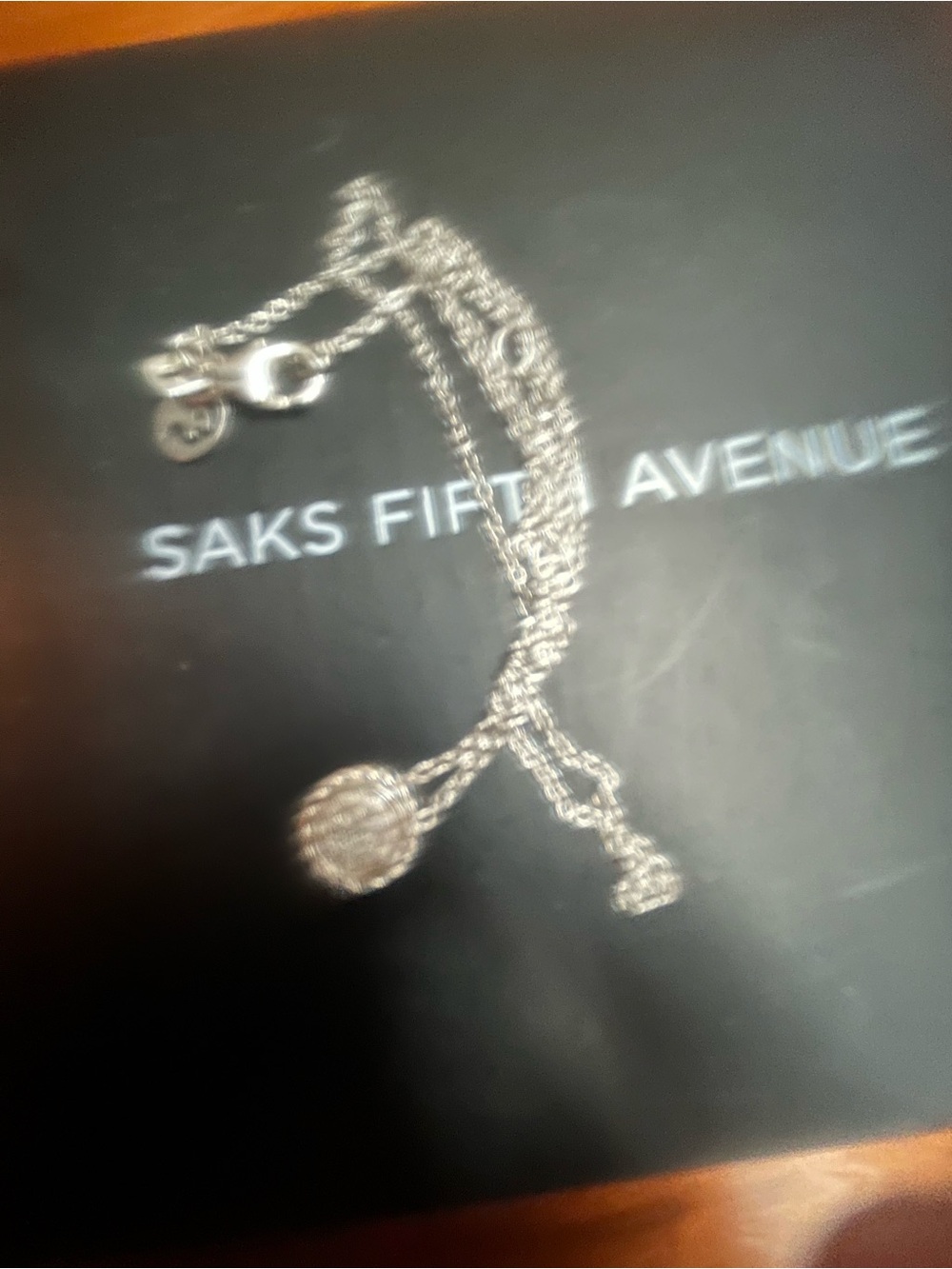 Saks Fifth Avenue sterling Silver Textured Disc Pendant Necklace